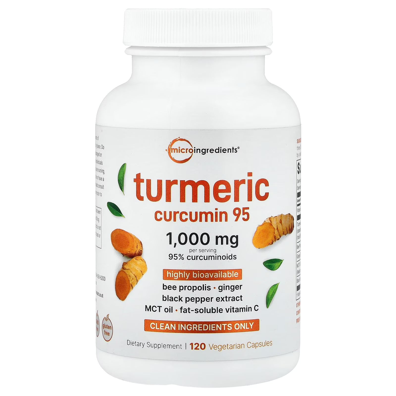 Cúrcuma  1000 mg | 95 % de curcuminoides con pimienta negra y aceite MCT para una absorción óptima