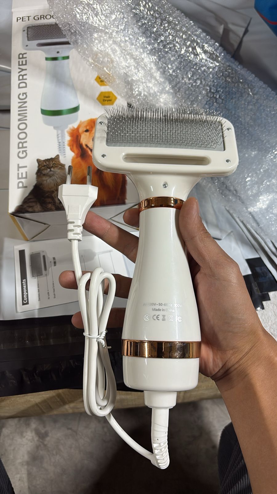 Cepillo Y Secador De Mascotas 2 En 1